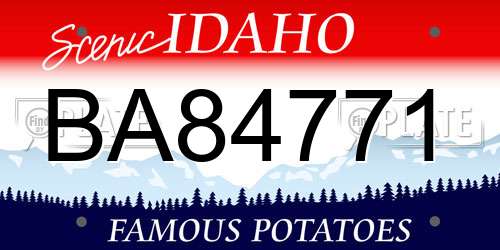BA84771 Idaho License Plate