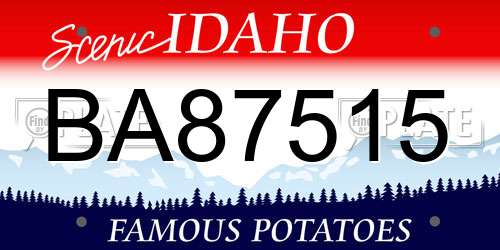BA87515 Idaho License Plate