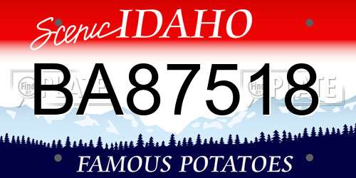 BA87518 Idaho License Plate