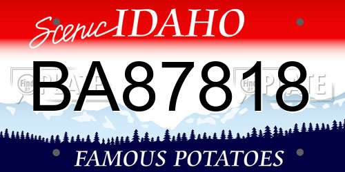 BA87818 Idaho License Plate