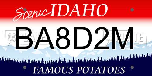 BA8D2M Idaho License Plate