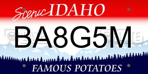 BA8G5M Idaho License Plate