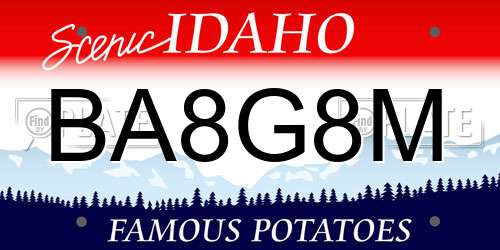 BA8G8M Idaho License Plate
