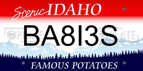 BA8I3S Idaho License Plate
