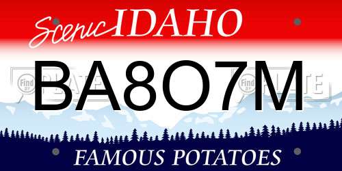BA8O7M Idaho License Plate