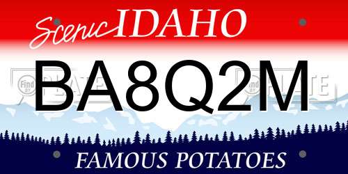 BA8Q2M Idaho License Plate