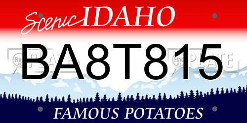 BA8T815 Idaho License Plate