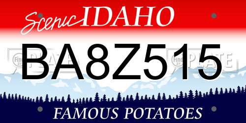 BA8Z515 Idaho License Plate
