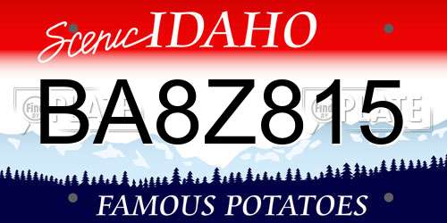 BA8Z815 Idaho License Plate