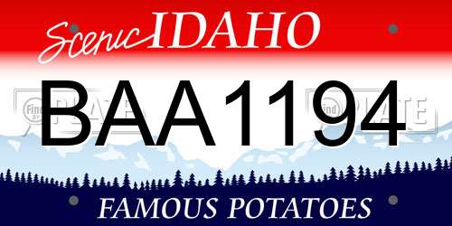 BAA1194 Idaho License Plate