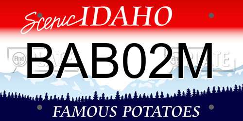 BAB02M Idaho License Plate