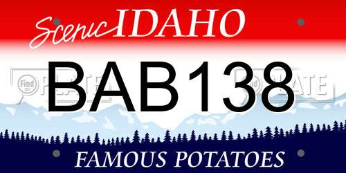BAB138 Idaho License Plate