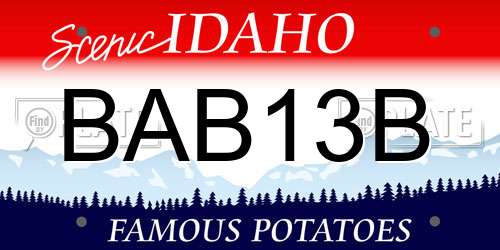 BAB13B Idaho License Plate