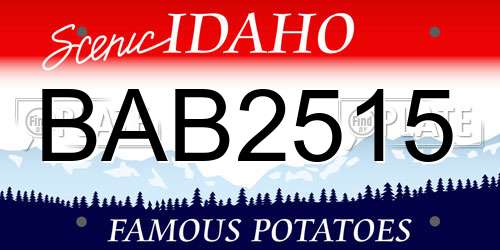 BAB2515 Idaho License Plate