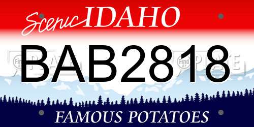 BAB2818 Idaho License Plate