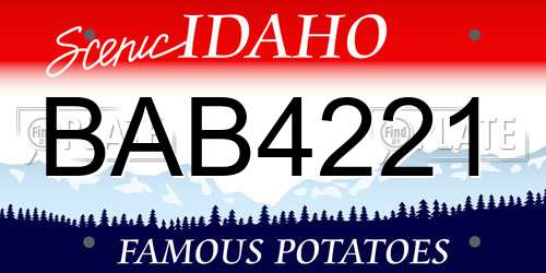 BAB4221 Idaho License Plate