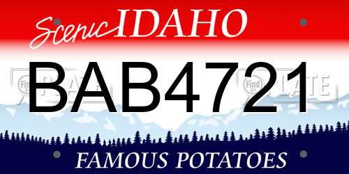 BAB4721 Idaho License Plate