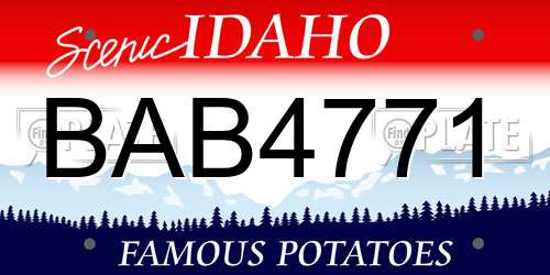 BAB4771 Idaho License Plate