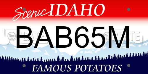 BAB65M Idaho License Plate