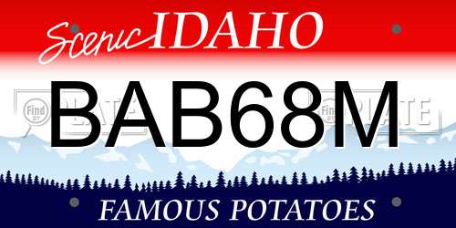 BAB68M Idaho License Plate