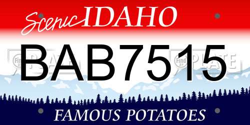 BAB7515 Idaho License Plate