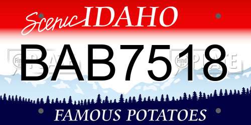 BAB7518 Idaho License Plate