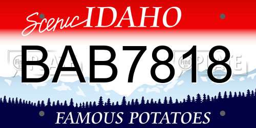 BAB7818 Idaho License Plate