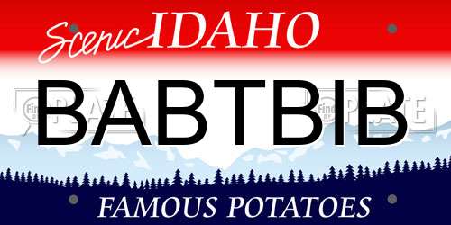 BABTBIB Idaho License Plate