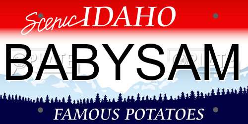 BABYSAM Idaho License Plate