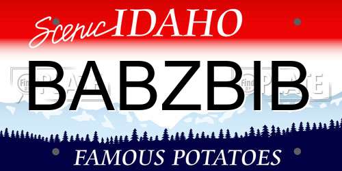 BABZBIB Idaho License Plate