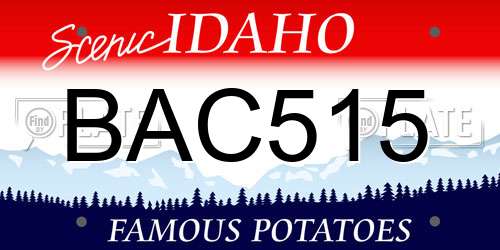 BAC515 Idaho License Plate
