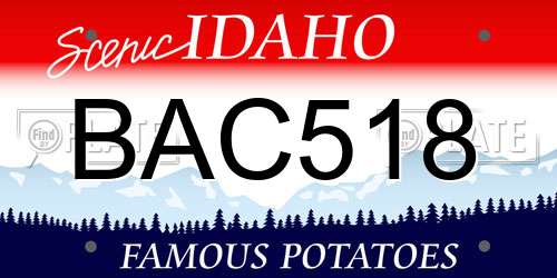 BAC518 Idaho License Plate