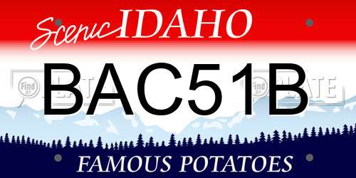 BAC51B Idaho License Plate