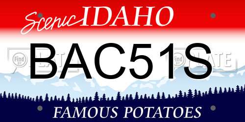 BAC51S Idaho License Plate