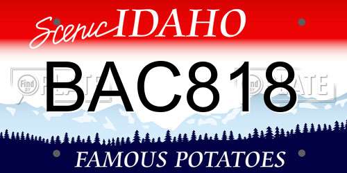BAC818 Idaho License Plate
