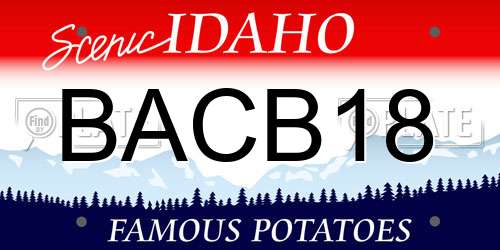 BACB18 Idaho License Plate