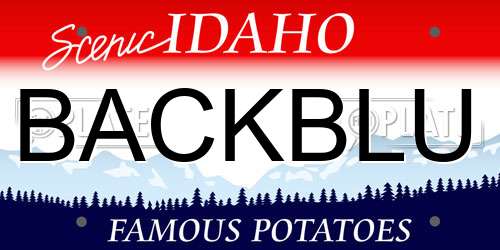BACKBLU Idaho License Plate