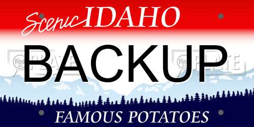 BACKUP Idaho License Plate