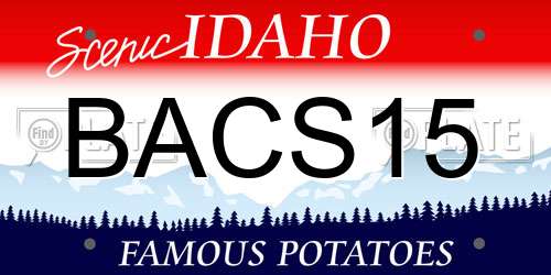 BACS15 Idaho License Plate
