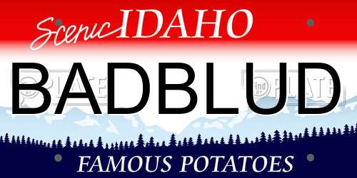 BADBLUD Idaho License Plate