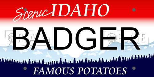 BADGER Idaho License Plate