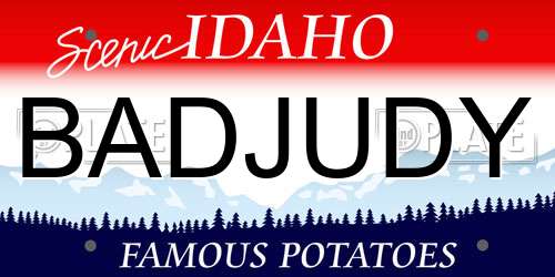 BADJUDY Idaho License Plate
