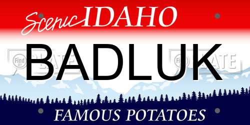 BADLUK Idaho License Plate