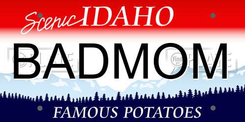 BADMOM Idaho License Plate