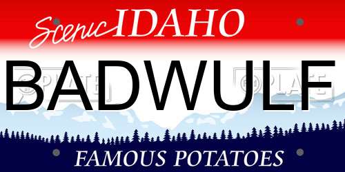 BADWULF Idaho License Plate