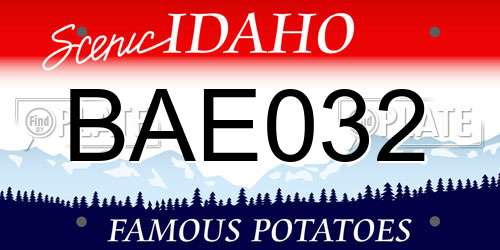 BAE032 Idaho License Plate