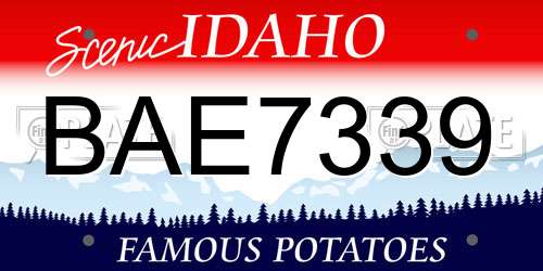 BAE7339 Idaho License Plate