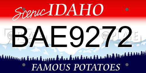 BAE9272 Idaho License Plate