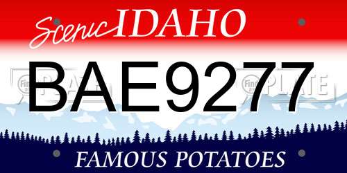 BAE9277 Idaho License Plate