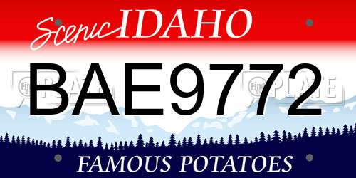 BAE9772 Idaho License Plate
